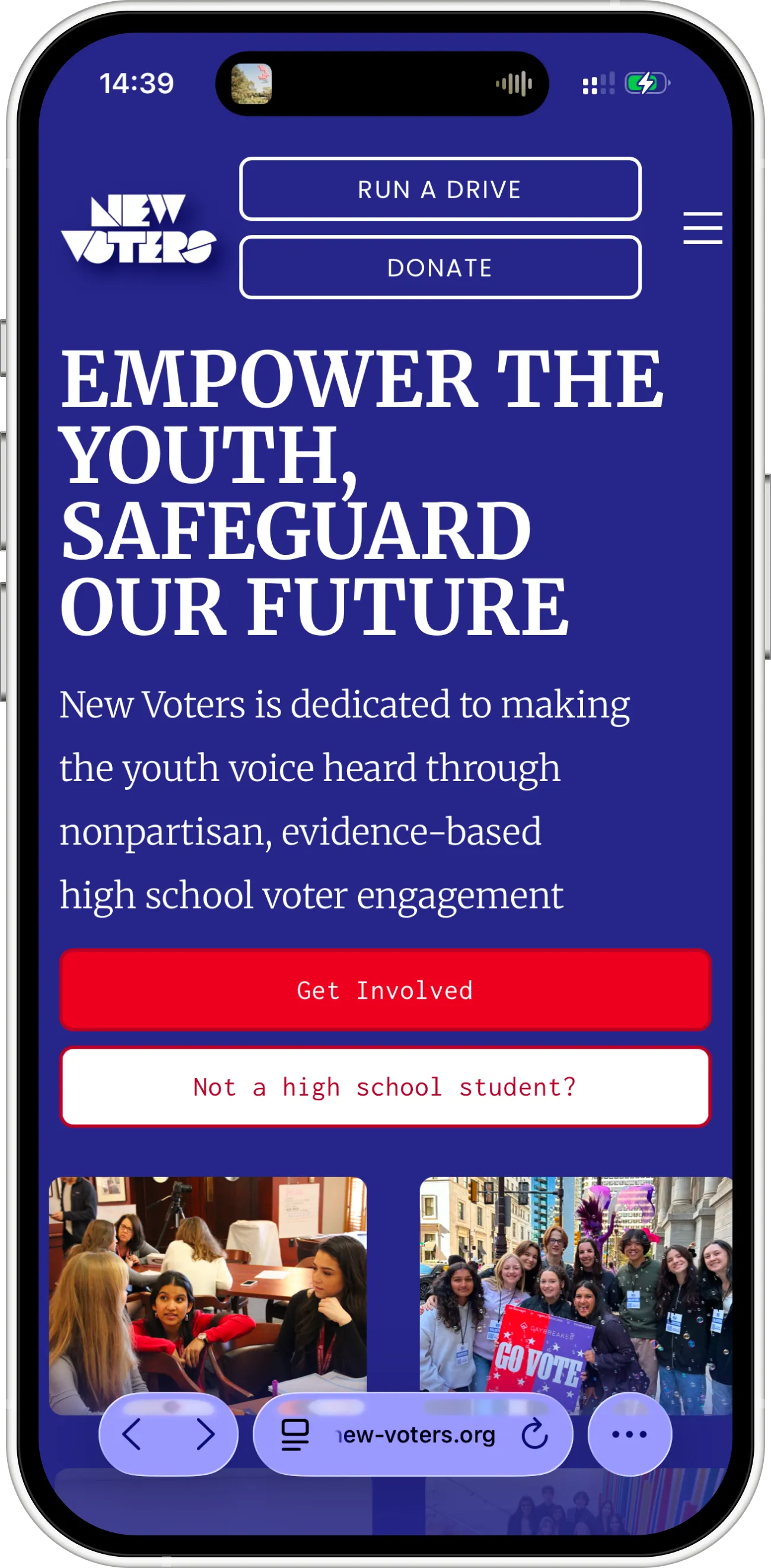 New Voters mobile screenshot